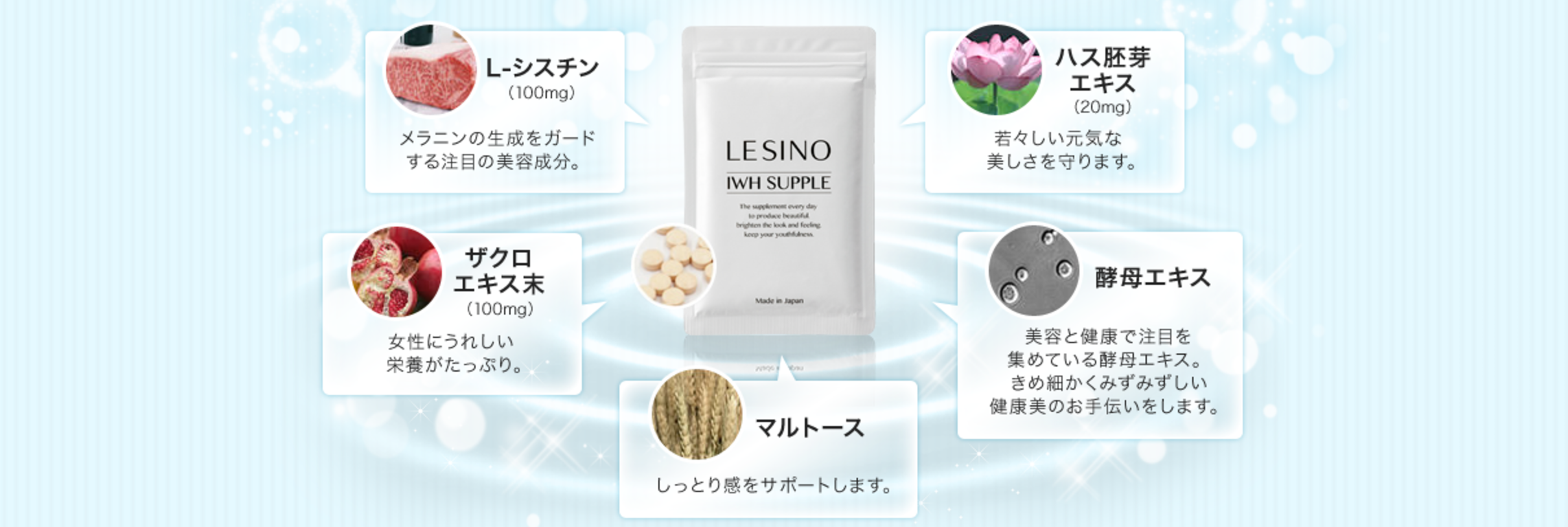 エルシーノ(LESINO)集中美白美容液とサプリの併用がより効果的！